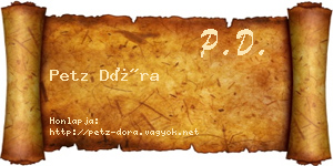 Petz Dóra névjegykártya